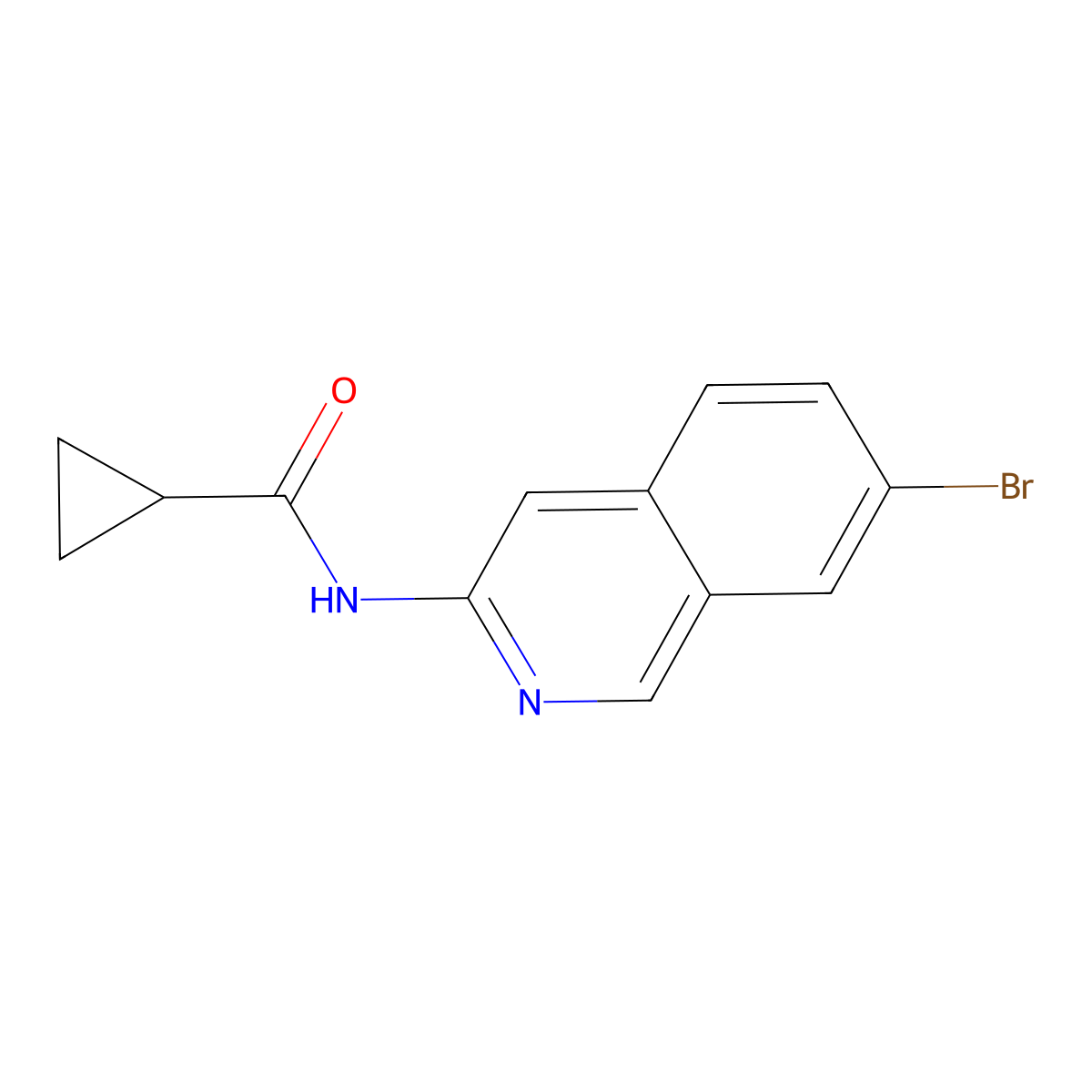 N-(7-bromoisoquinolin-3-yl)cyclopropanecarboxamide molecular structure, CAS 1382846-24-3