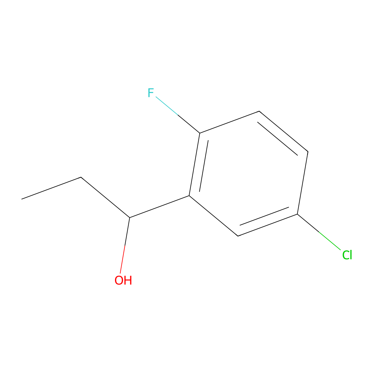 1-(5-Chloro-2-fluorophenyl)propan-1-ol molecular structure, CAS 1382849-13-9