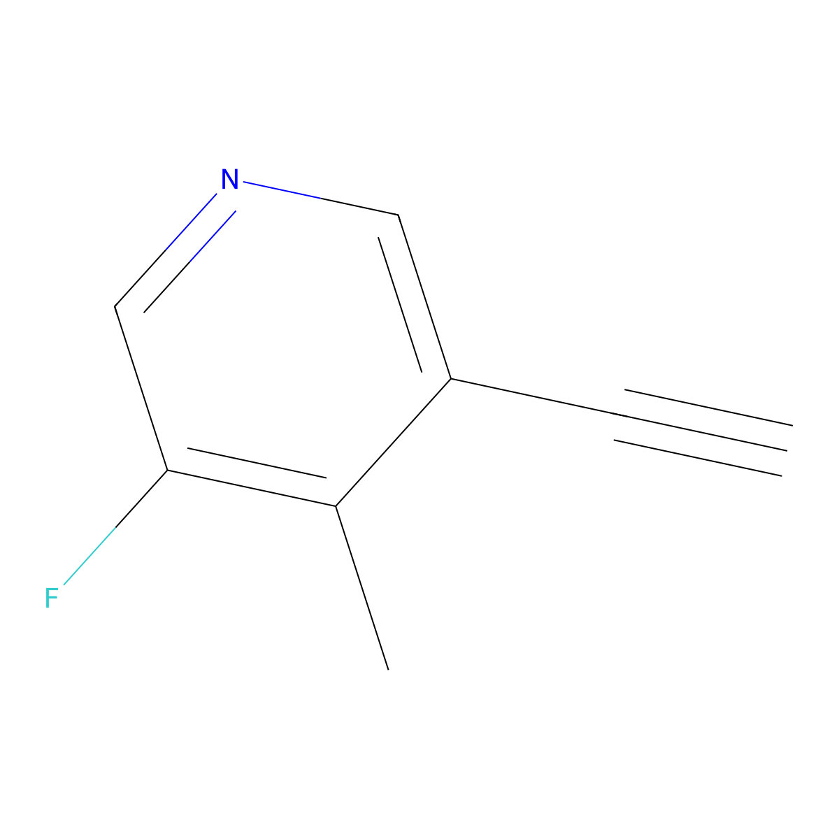 3-Ethynyl-5-fluoro-4-methylpyridine molecular structure, CAS 1382850-26-1