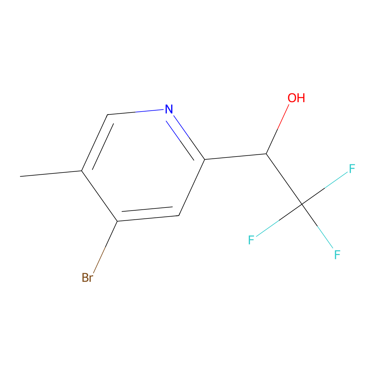 1-(4-Bromo-5-methylpyridin-2-yl)-2,2,2-trifluoroethan-1-ol molecular structure, CAS 1382851-48-0