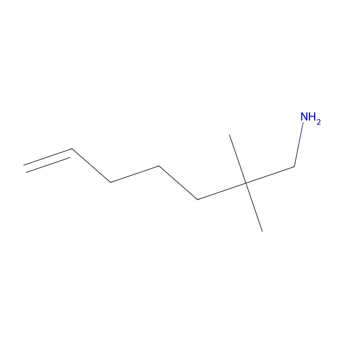 2,2-Dimethylhept-6-en-1-amine molecular structure, CAS 138286-03-0