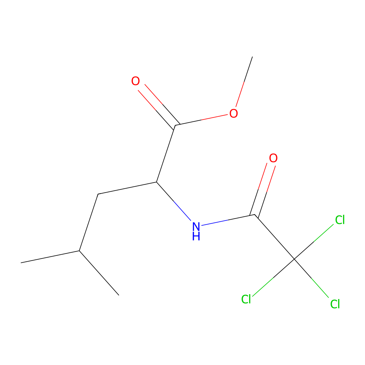 Methyl 4-methyl-2-[(2,2,2-trichloroacetyl)amino]pentanoate molecular structure, CAS 138286-82-5