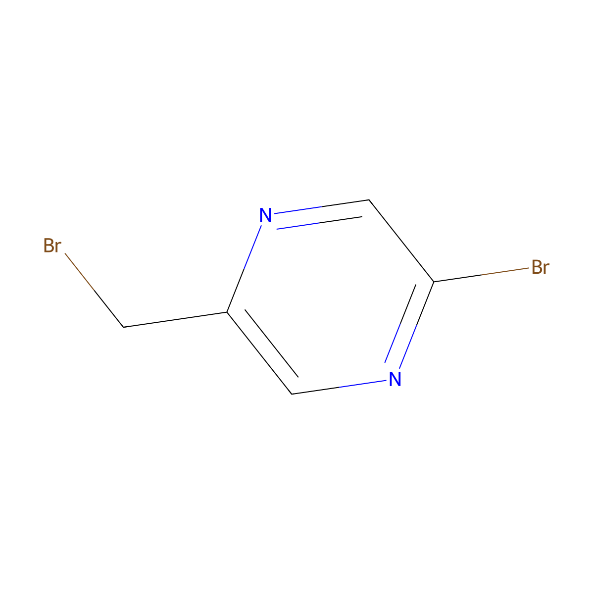 2-Bromo-5-(bromomethyl)pyrazine molecular structure, CAS 1382866-97-8
