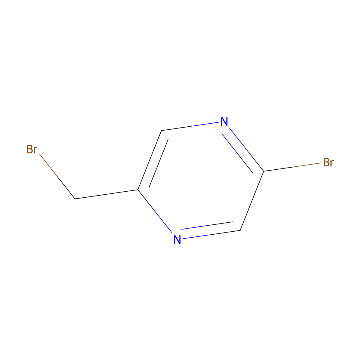 2-Bromo-5-(bromomethyl)pyrazine molecular structure, CAS 1382866-97-8