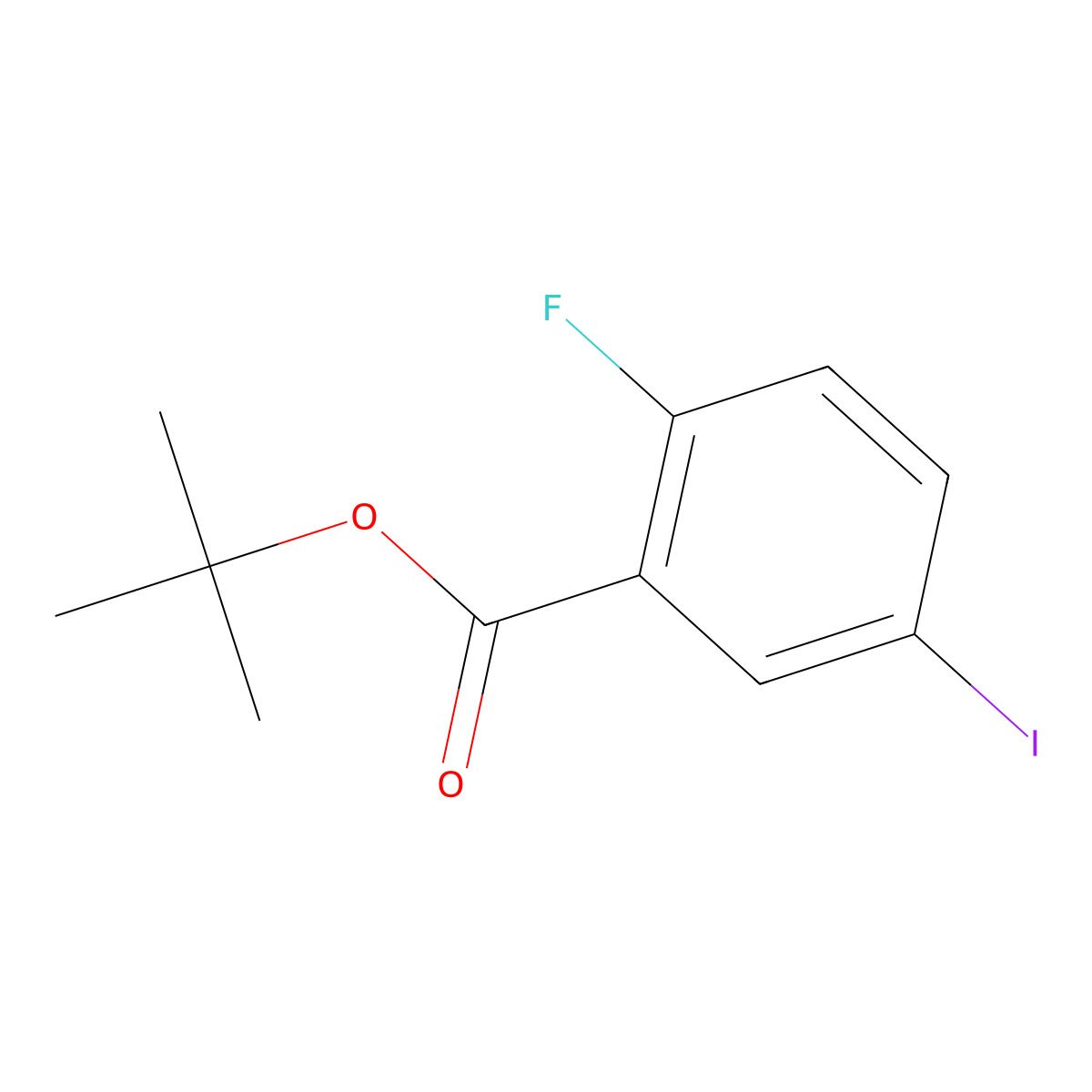 tert-Butyl 2-fluoro-5-iodobenzoate molecular structure, CAS 1382948-48-2