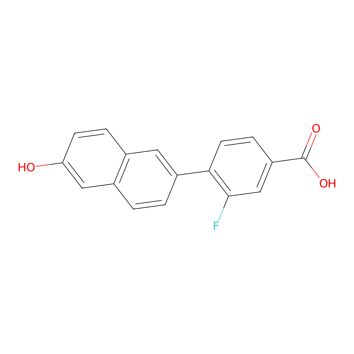 3-Fluoro-4-(6-hydroxynaphthalen-2-yl)benzoic acid molecular structure, CAS 1382978-77-9