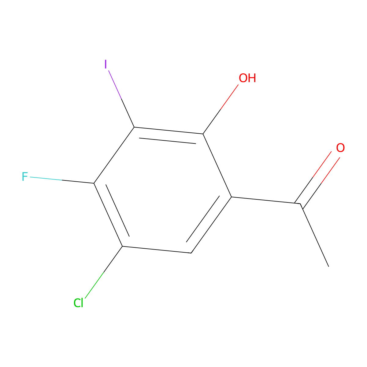 1-(5-Chloro-4-fluoro-2-hydroxy-3-iodophenyl)ethanone molecular structure, CAS 1382996-82-8