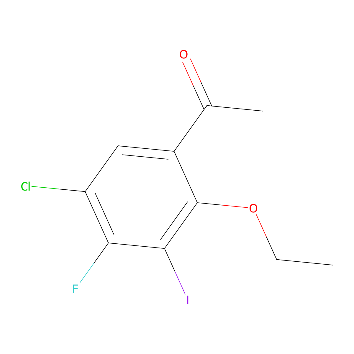 1-(5-Chloro-2-ethoxy-4-fluoro-3-iodophenyl)ethanone molecular structure, CAS 1382997-90-1