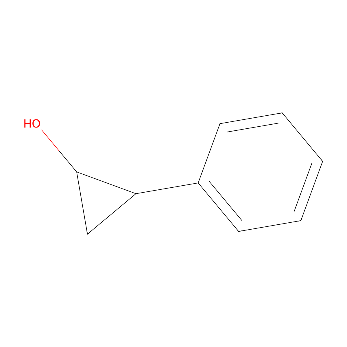 rac-(1R,2S)-2-phenylcyclopropan-1-ol molecular structure, CAS 13830-40-5
