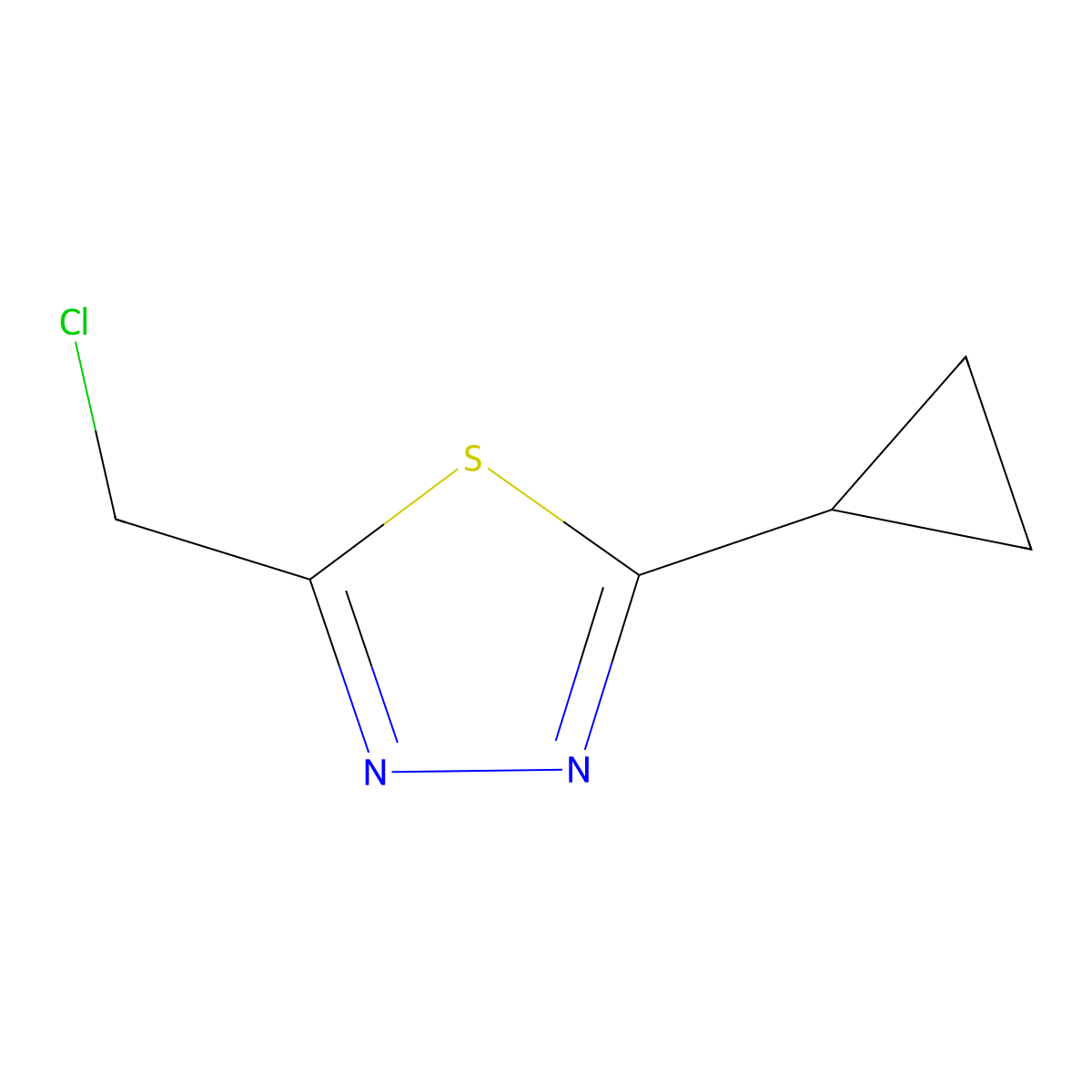 2-(Chloromethyl)-5-cyclopropyl-1,3,4-thiadiazole molecular structure, CAS 138300-59-1