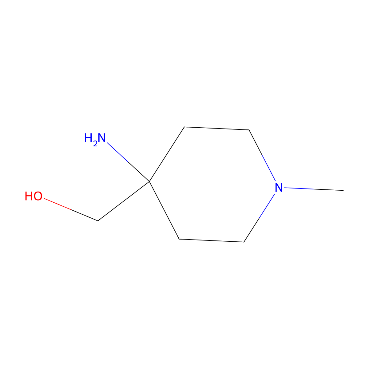 (4-Amino-1-methylpiperidin-4-yl)methanol molecular structure, CAS 138300-80-8