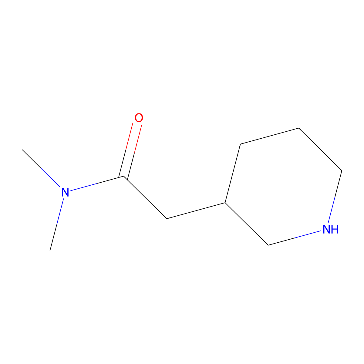 N,N-dimethyl-2-(piperidin-3-yl)acetamide molecular structure, CAS 138304-50-4