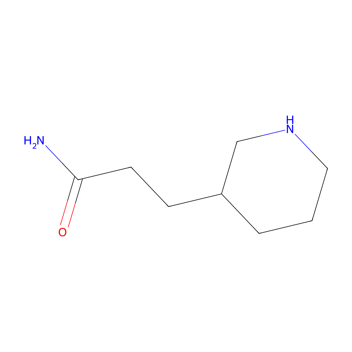 3-(Piperidin-3-yl)propanamide molecular structure, CAS 138304-79-7