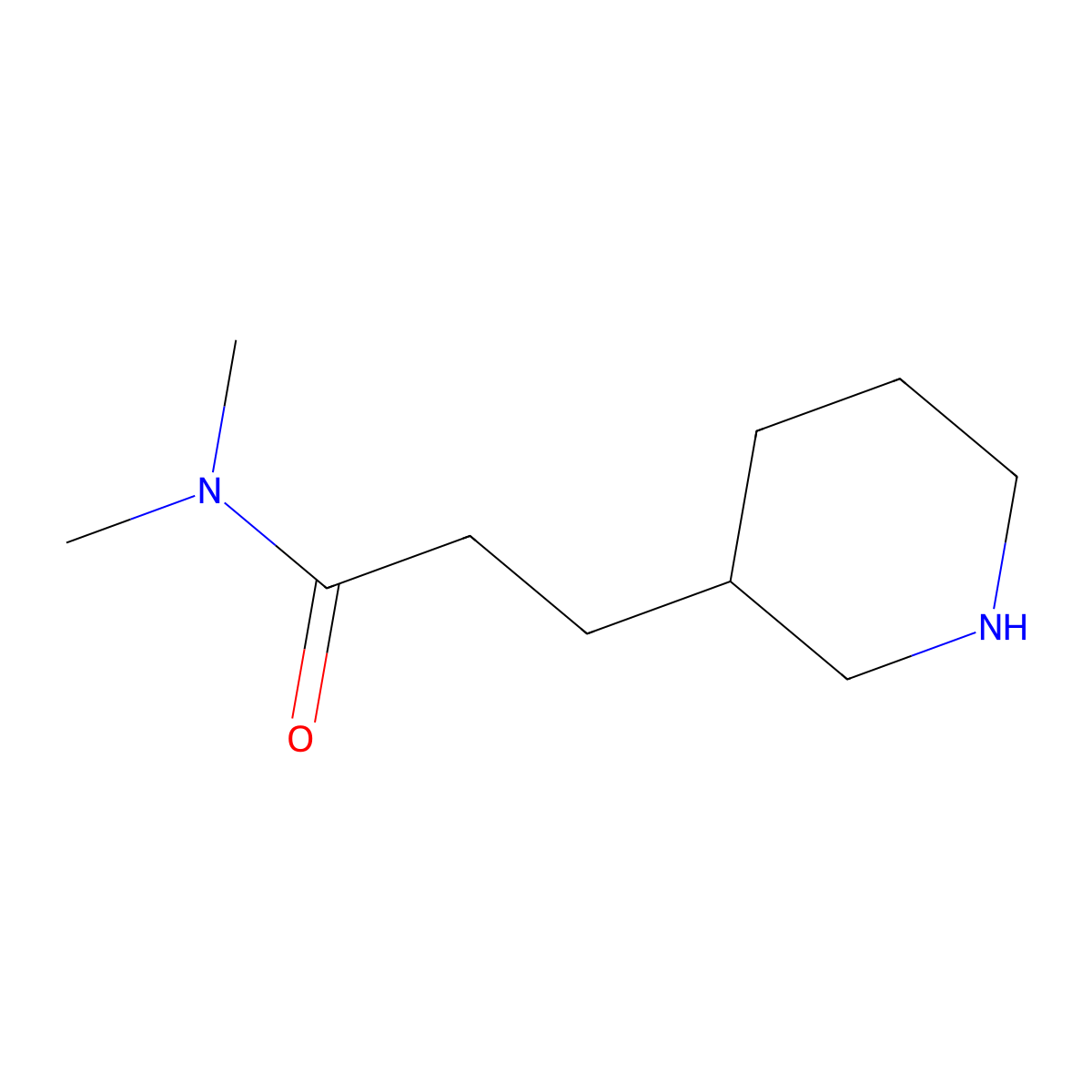 N,N-Dimethyl-3-(piperidin-3-yl)propanamide molecular structure, CAS 138304-80-0