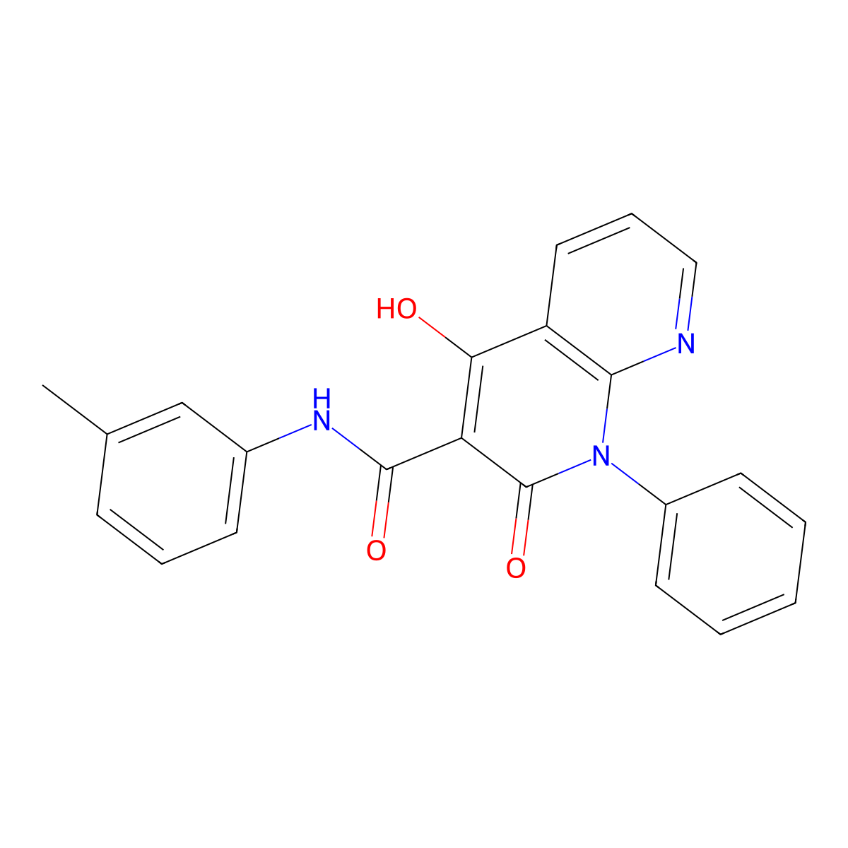 1,8-Naphthyridine-3-carboxamide, 1,2-dihydro-4-hydroxy-N-(3-methylphenyl)-2-oxo-1-phenyl- molecular structure, CAS 138304-95-7