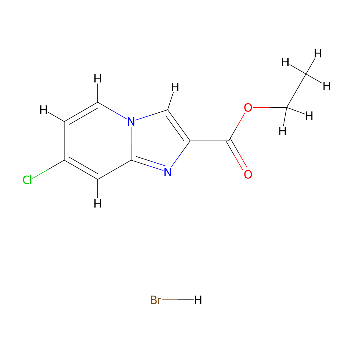 7-Chloro-imidazo[1,2-a]pyridine-2-carboxylic acid ethyl ester hydrobromide molecular structure, CAS 1383080-55-4
