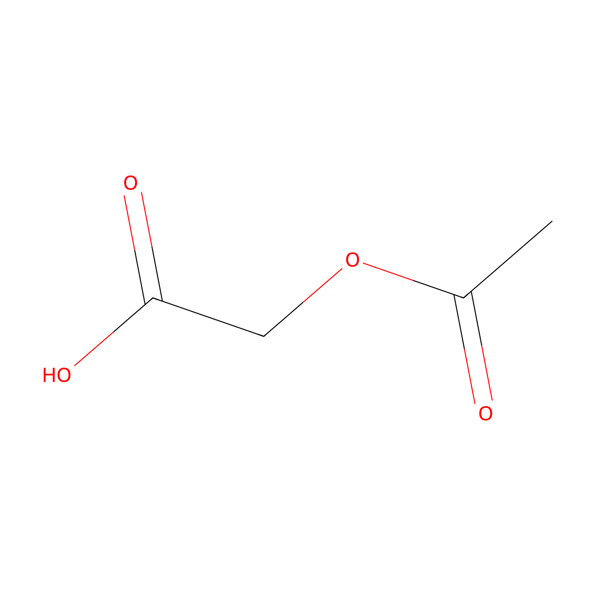 Acetoxyacetic acid molecular structure, CAS 13831-30-6