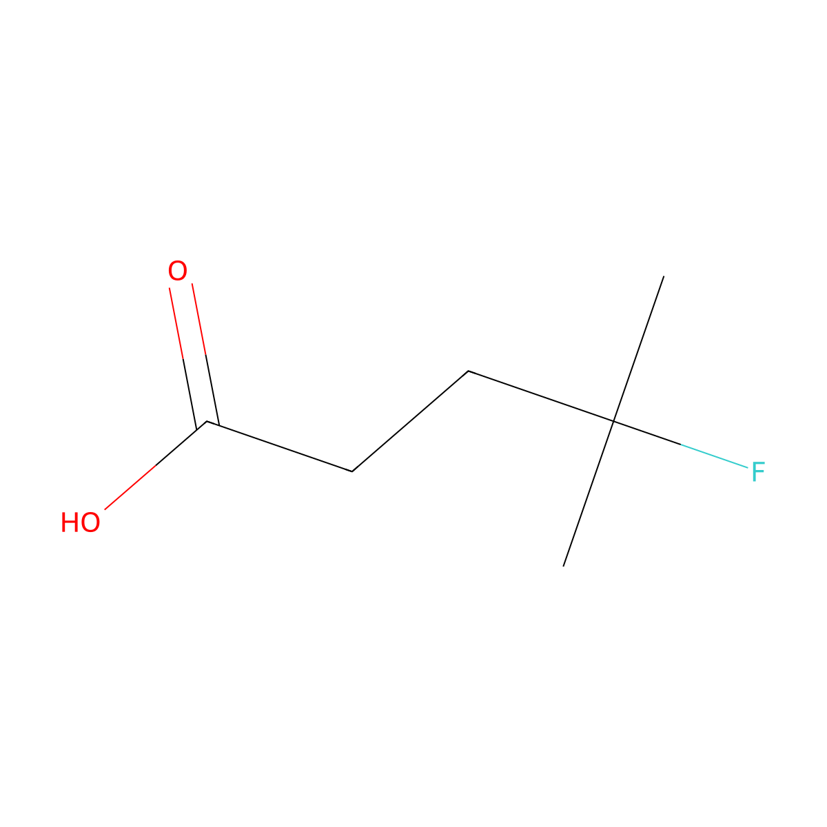 4-Fluoro-4-methylpentanoic acid molecular structure, CAS 1383116-40-2