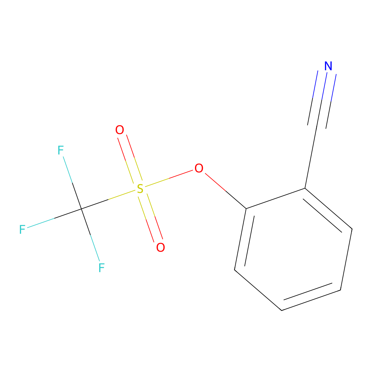 2-Cyanophenyl trifluoromethanesulfonate molecular structure, CAS 138313-23-2
