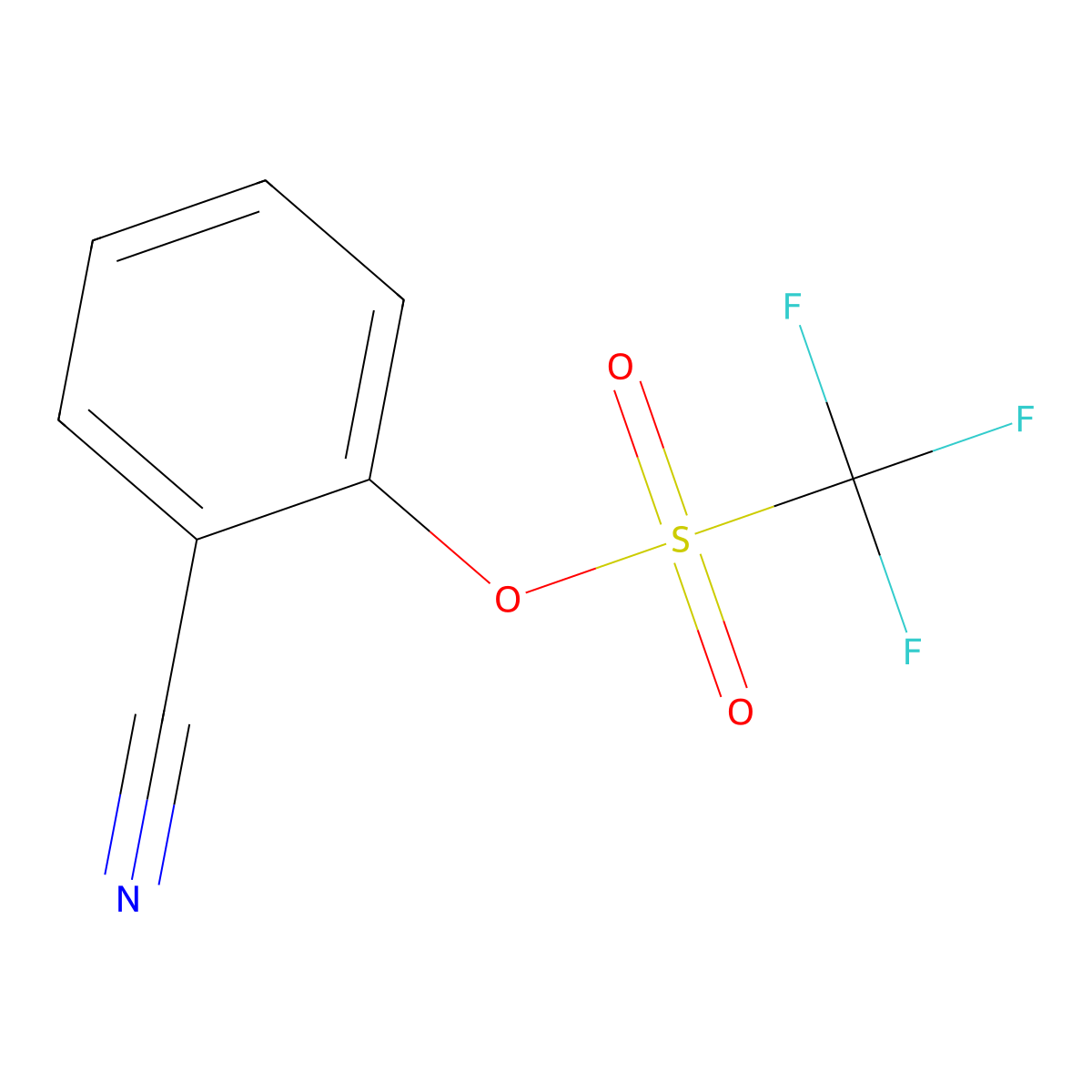 2-Cyanophenyl trifluoromethanesulfonate molecular structure, CAS 138313-23-2