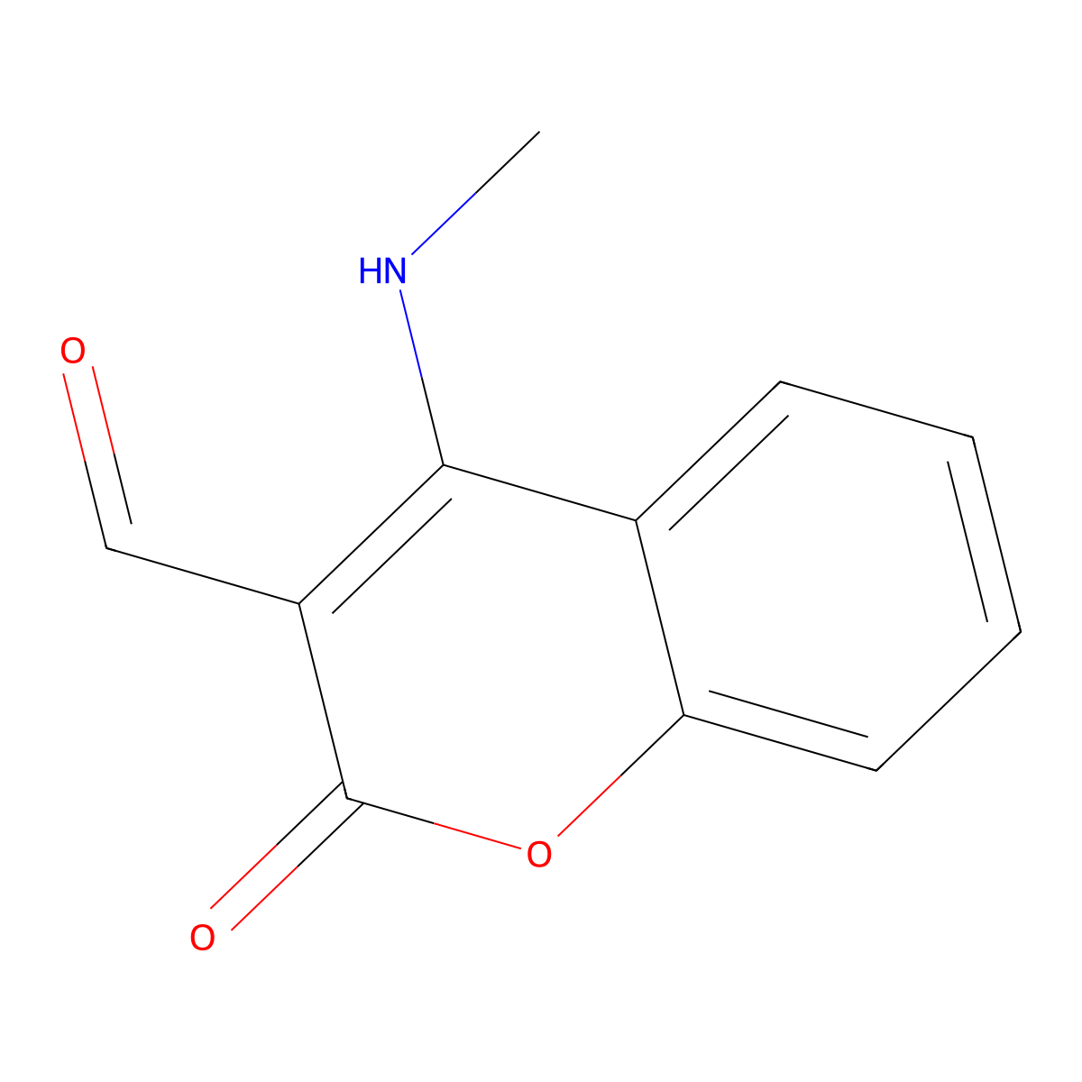4-(Methylamino)-2-oxo-2H-1-benzopyran-3-carbaldehyde molecular structure, CAS 138313-65-2