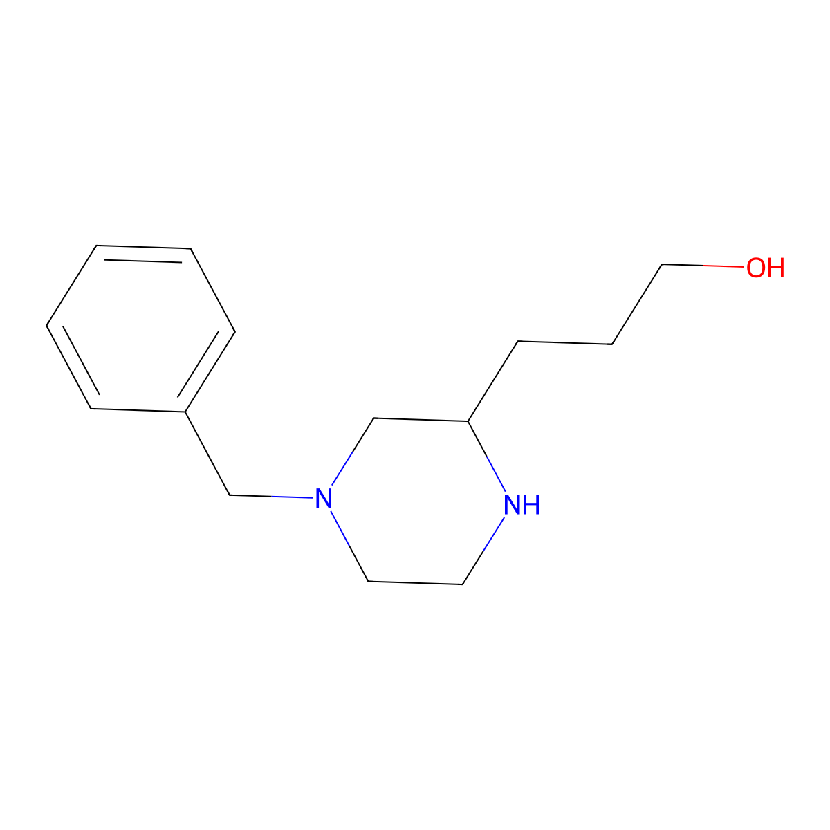 3-(4-Benzylpiperazin-2-yl)propan-1-ol molecular structure, CAS 1383131-95-0