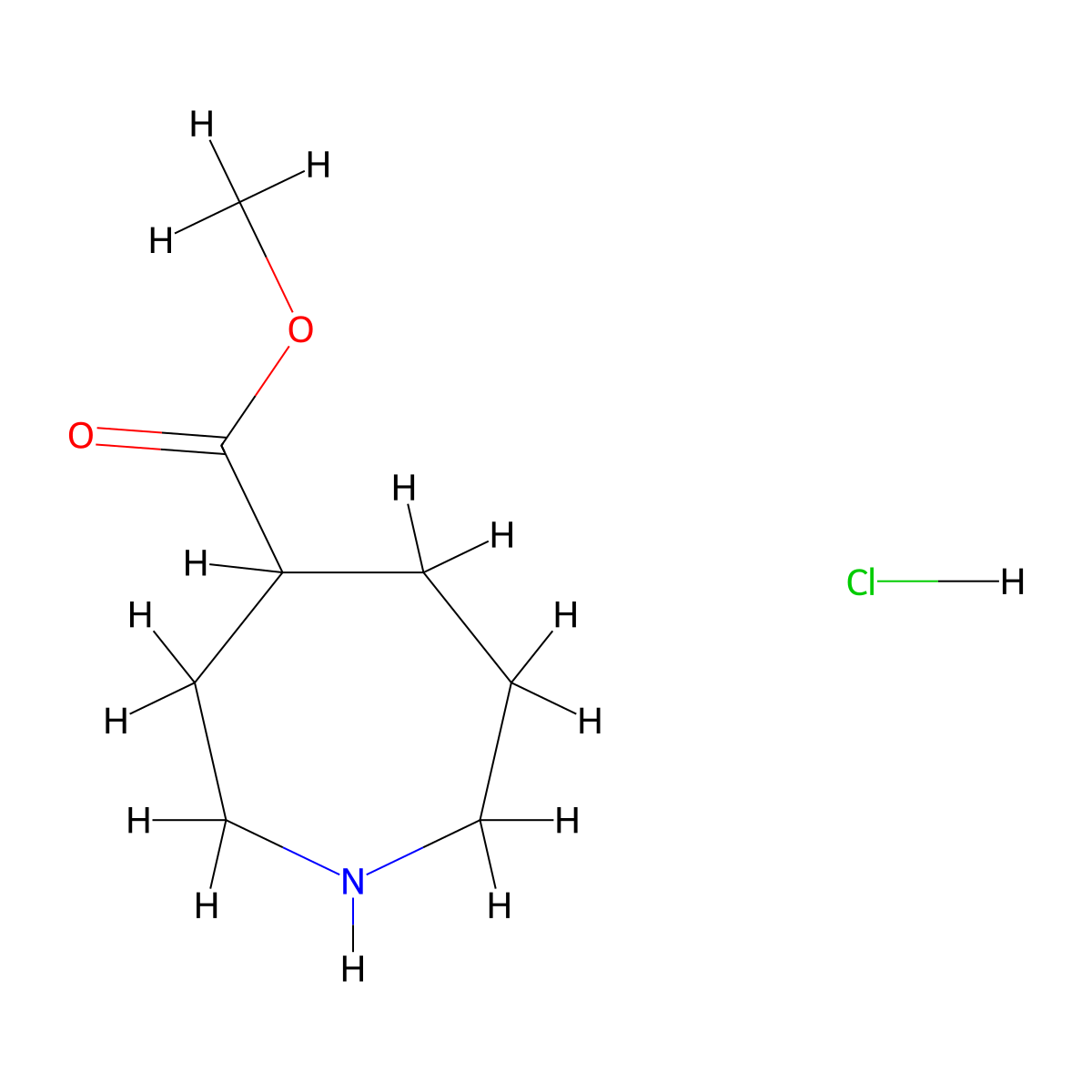 Methyl azepane-4-carboxylate hydrochloride molecular structure, CAS 1383132-15-7