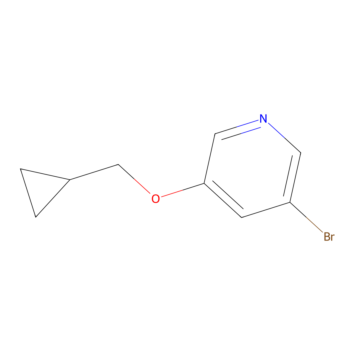 3-Bromo-5-(cyclopropylmethoxy)pyridine molecular structure, CAS 1383133-14-9