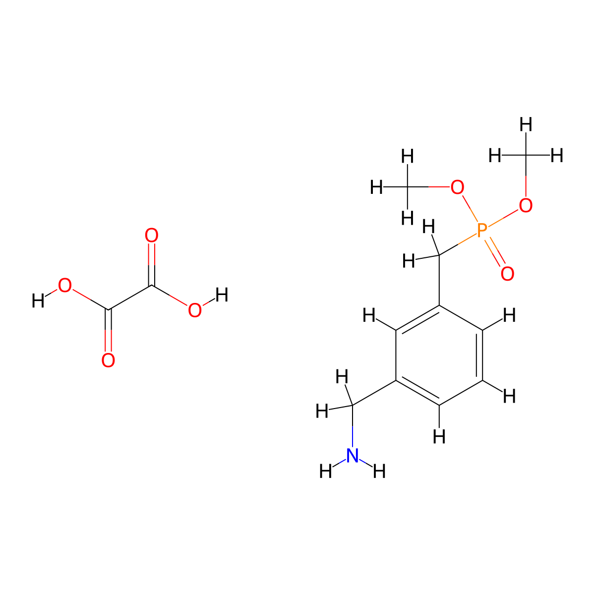 Dimethyl 3-(aminomethyl)benzylphosphonate oxalate molecular structure, CAS 1383133-17-2