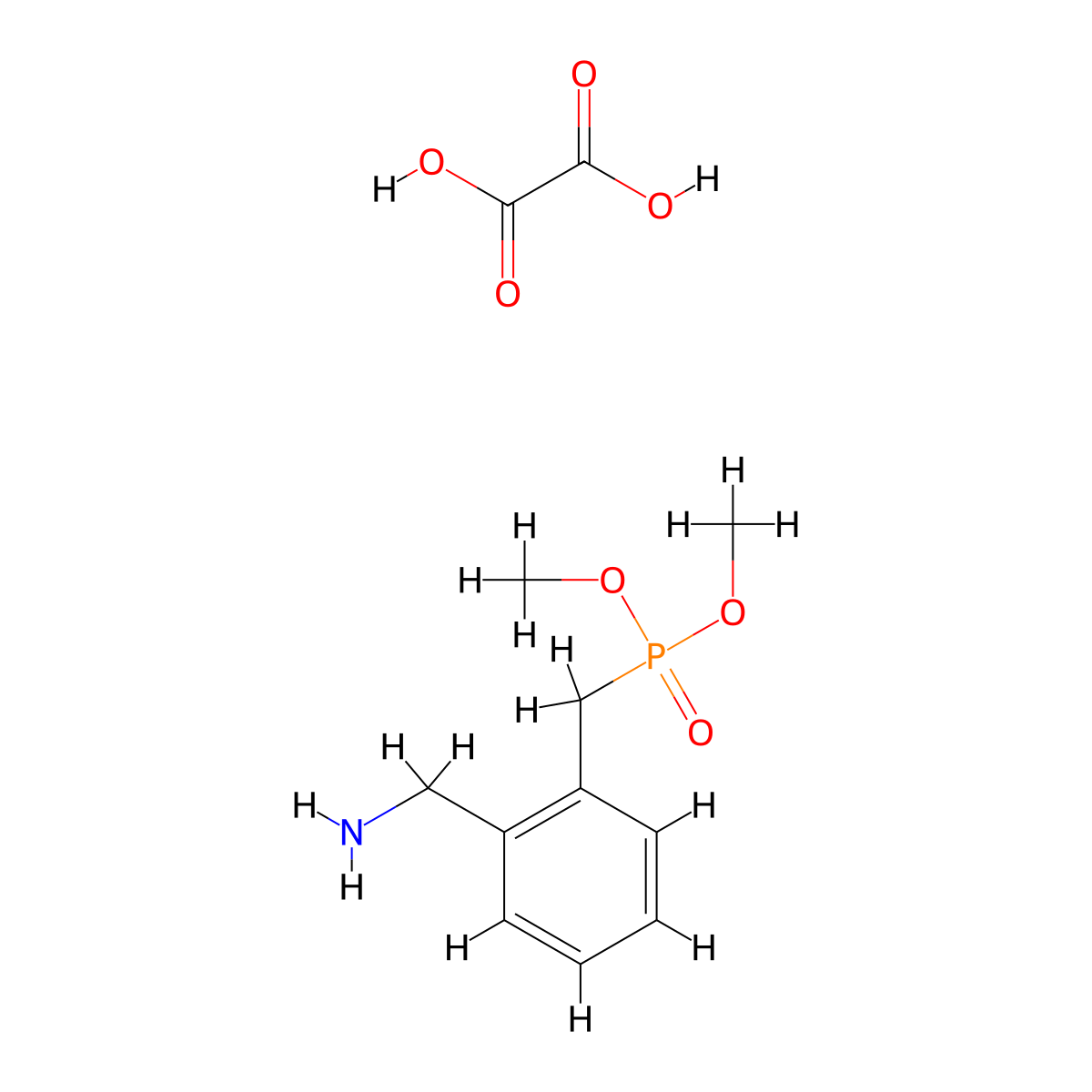 Dimethyl 2-(aminomethyl)benzylphosphonate oxalate molecular structure, CAS 1383133-20-7