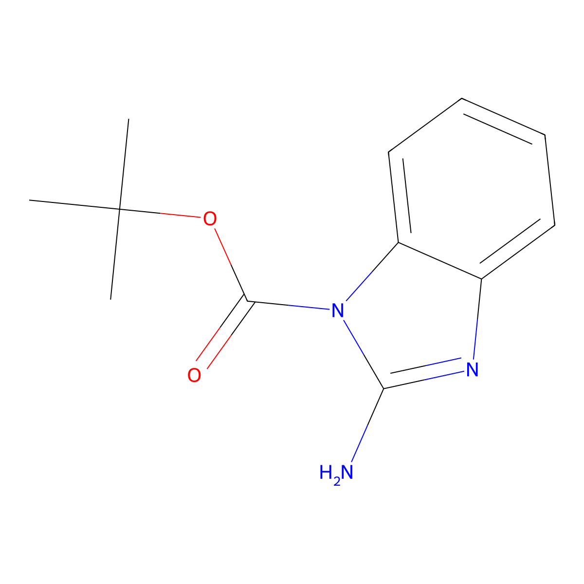 Tert-butyl 2-amino-1H-benzo[D]imidazole-1-carboxylate molecular structure, CAS 1383133-23-0