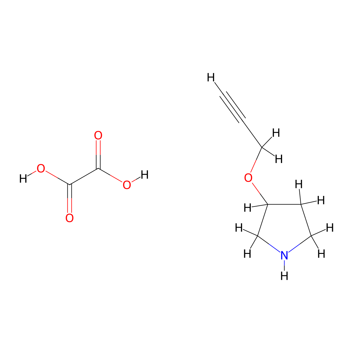 3-(Prop-2-yn-1-yloxy)pyrrolidine oxalate molecular structure, CAS 1383133-88-7