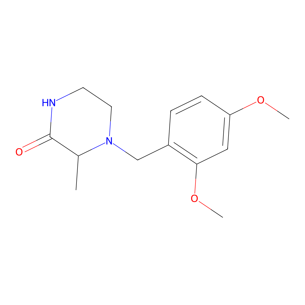 (3R)-4-((2,4-Dimethoxyphenyl)methyl)-3-methylpiperazin-2-one molecular structure, CAS 1383146-20-0