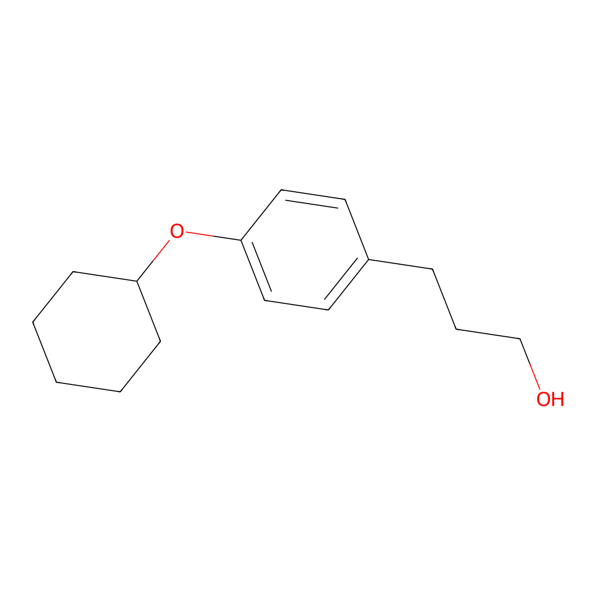3-(4-(Cyclohexyloxy)phenyl)propan-1-ol molecular structure, CAS 1383152-75-7