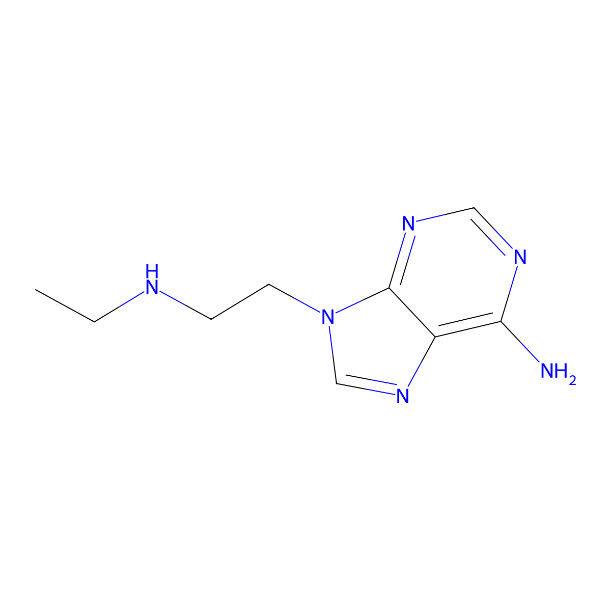 9-[2-(Ethylamino)ethyl]-9H-purin-6-amine molecular structure, CAS 138320-02-2
