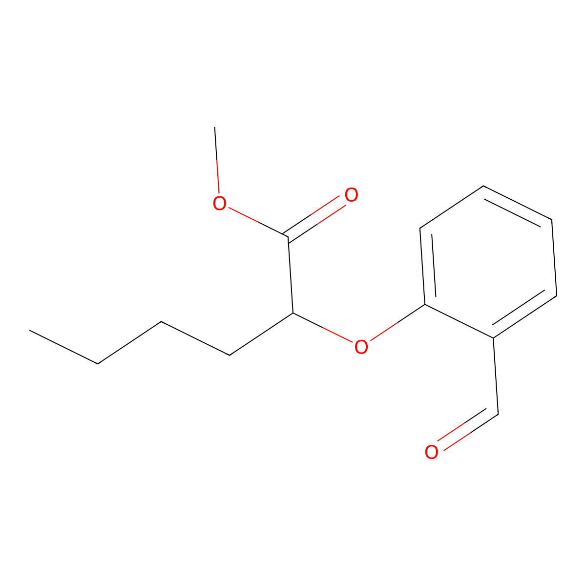 Methyl 2-(2-formylphenoxy)hexanoate molecular structure, CAS 138320-26-0