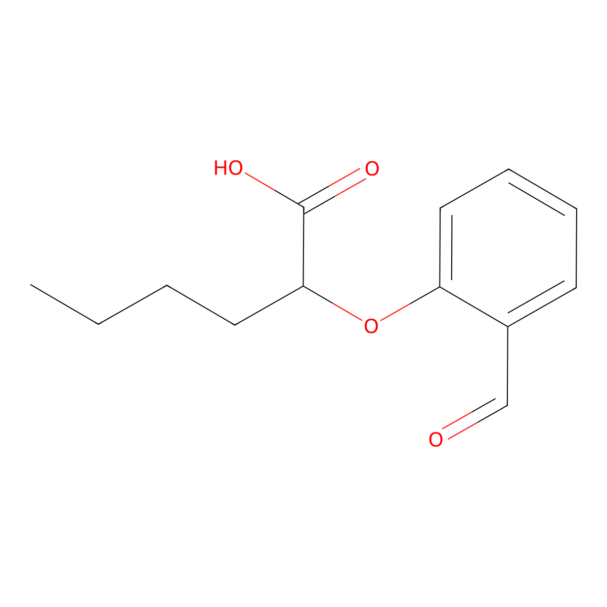 2-(2-Formylphenoxy)hexanoic acid molecular structure, CAS 138320-27-1