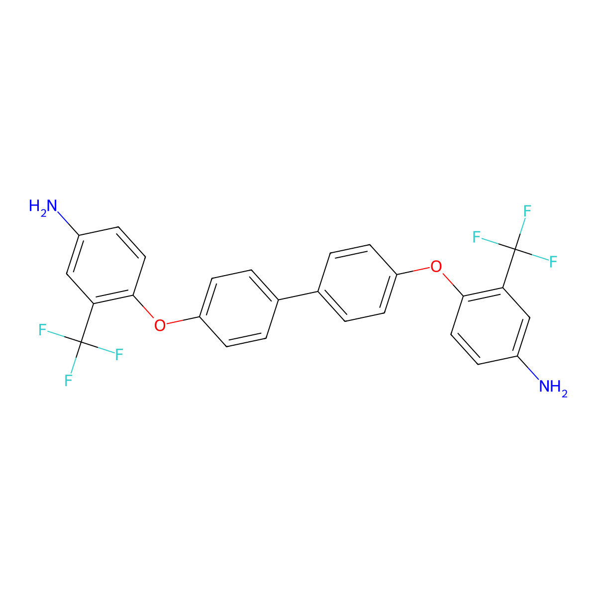 4,4'-[[1,1'-Biphenyl]-4,4'-diylbis(oxy)]bis[3-(trifluoromethyl)aniline] molecular structure, CAS 138321-99-0