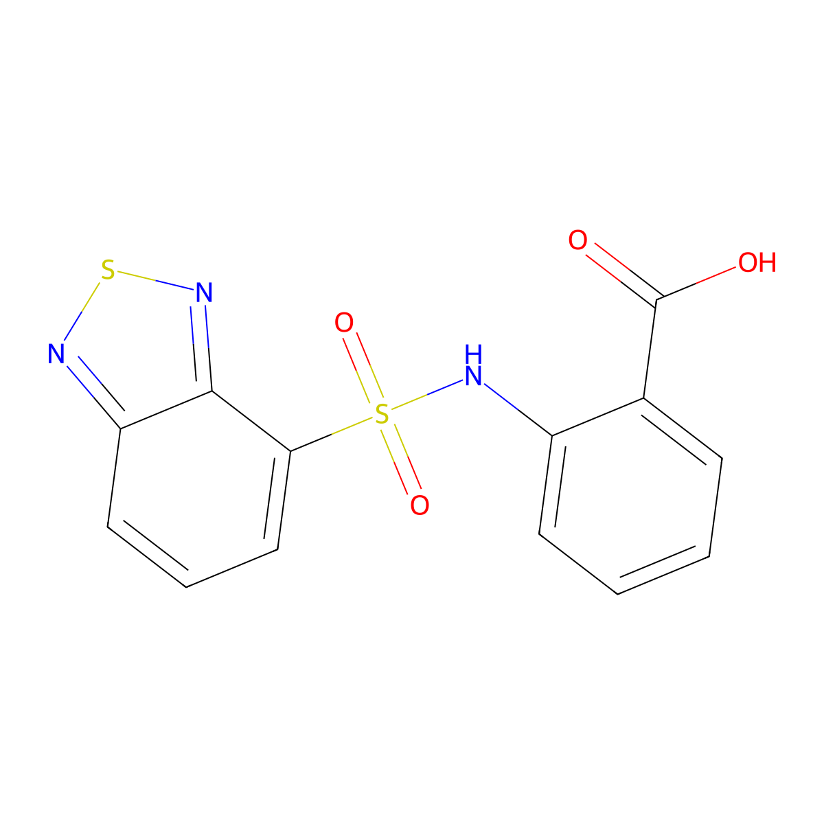 2-(Benzo[1,2,5]thiadiazole-4-sulfonylamino)-benzoic acid molecular structure, CAS 138323-23-6