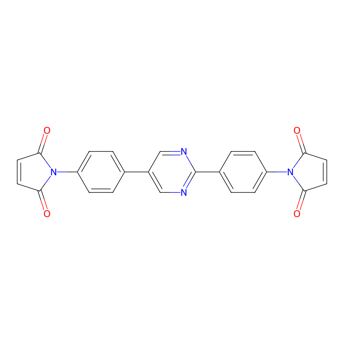 1-[4-[2-[4-(2,5-Dioxopyrrol-1-yl)phenyl]pyrimidin-5-yl]phenyl]pyrrole-2,5-dione molecular structure, CAS 138323-52-1