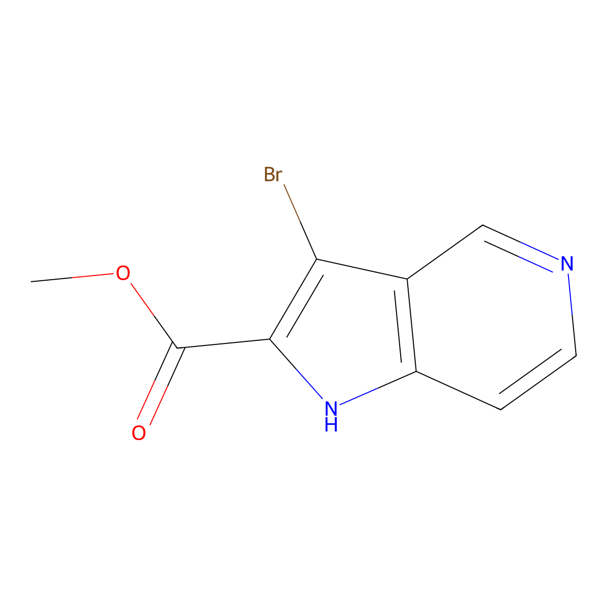 methyl 3-bromo-1H-pyrrolo[3,2-c]pyridine-2-carboxylate molecular structure, CAS 1383252-84-3