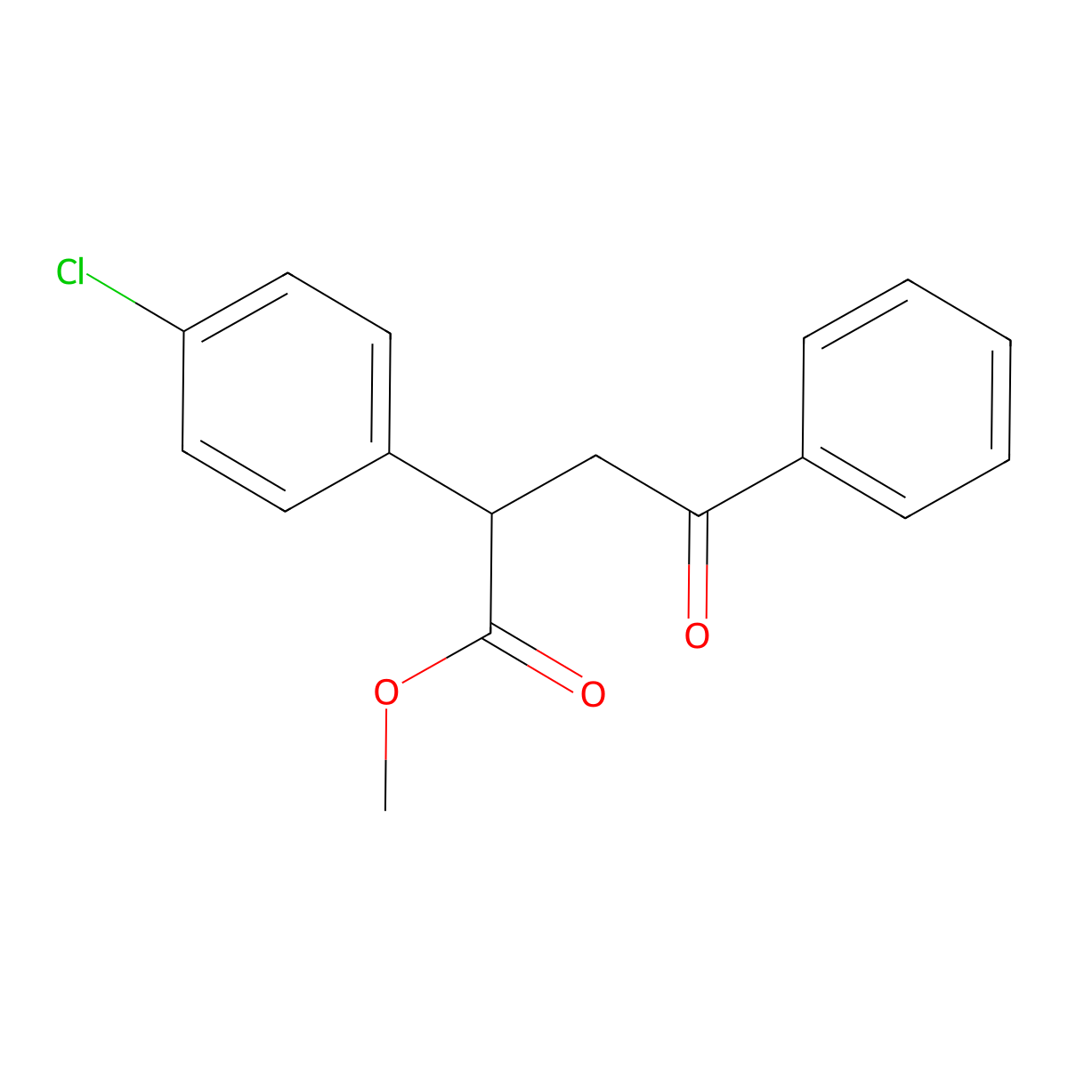 Methyl 2-(4-chlorophenyl)-4-oxo-4-phenylbutanoate molecular structure, CAS 1383253-45-9