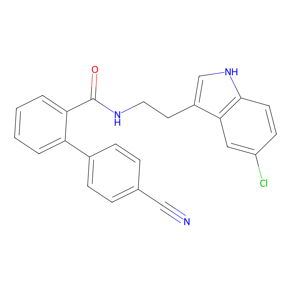 N-[2-(5-Chloro-1H-indol-3-yl)ethyl]-4'-cyanobiphenyl-2-carboxamide molecular structure, CAS 1383373-65-6