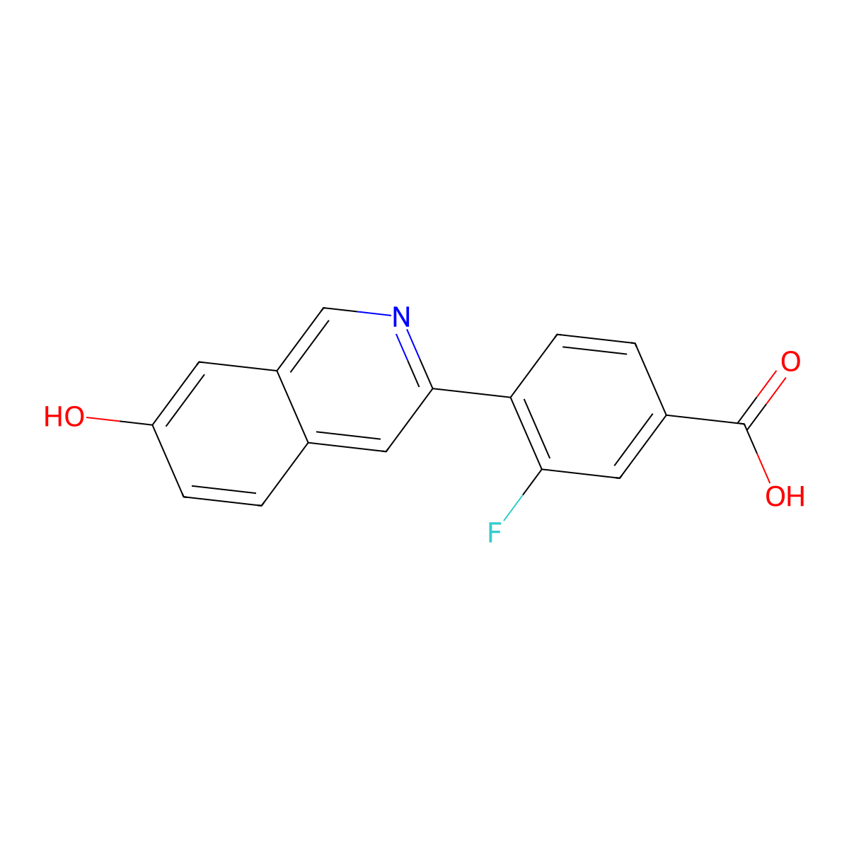 3-Fluoro-4-(7-hydroxy-3-isoquinolinyl)benzoic acid molecular structure, CAS 1383379-67-6