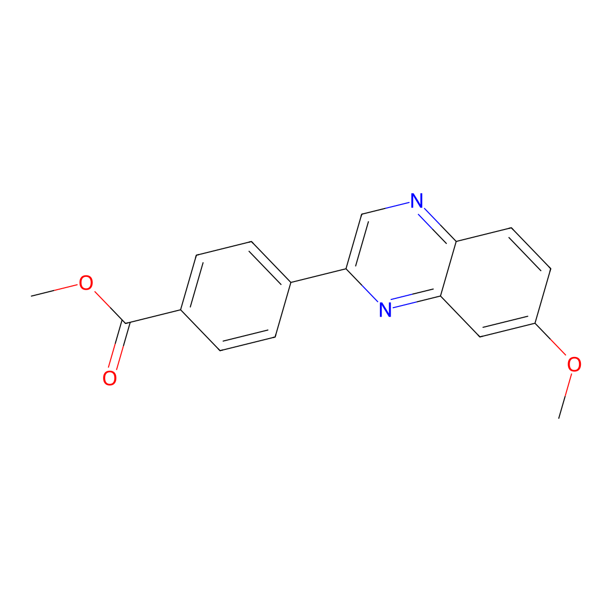 Methyl 4-(7-methoxy-2-quinoxalinyl)benzoate molecular structure, CAS 1383379-83-6