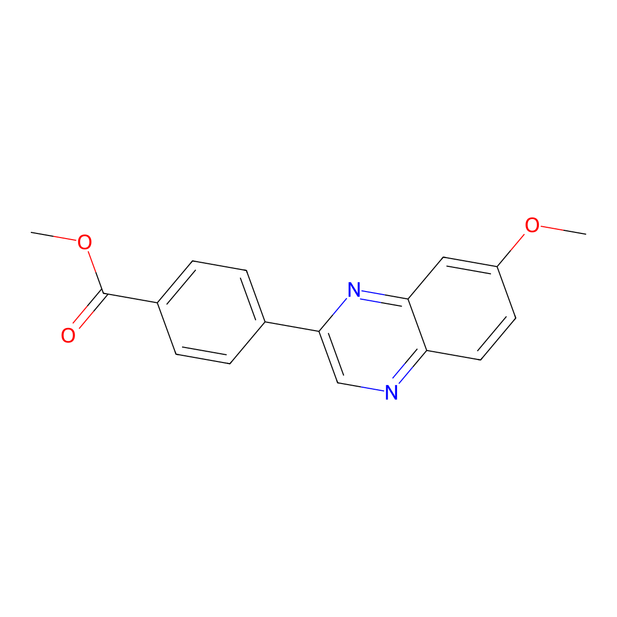 Methyl 4-(7-methoxy-2-quinoxalinyl)benzoate molecular structure, CAS 1383379-83-6