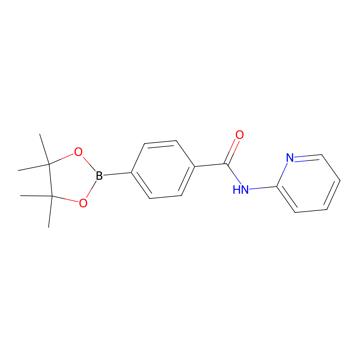 N-2-pyridinyl-4-(4,4,5,5-tetramethyl-1,3,2-dioxaborolan-2-yl)benzamide molecular structure, CAS 1383385-64-5