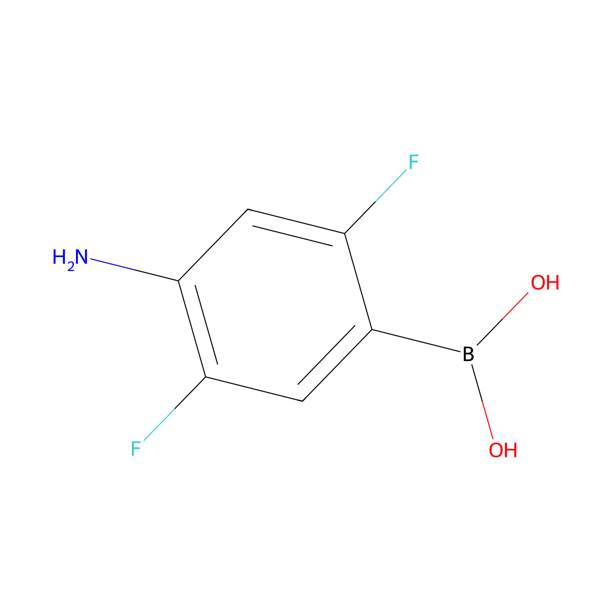 (4-Amino-2,5-difluorophenyl)boronic acid molecular structure, CAS 1383385-96-3