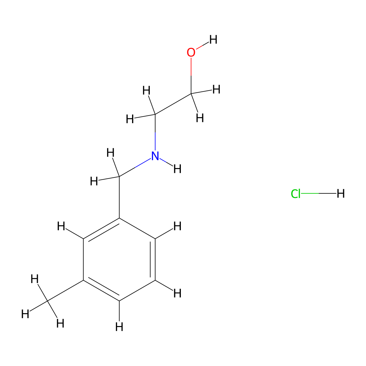 2-{[(3-Methylphenyl)methyl]amino}ethan-1-ol hydrochloride molecular structure, CAS 1383421-76-8