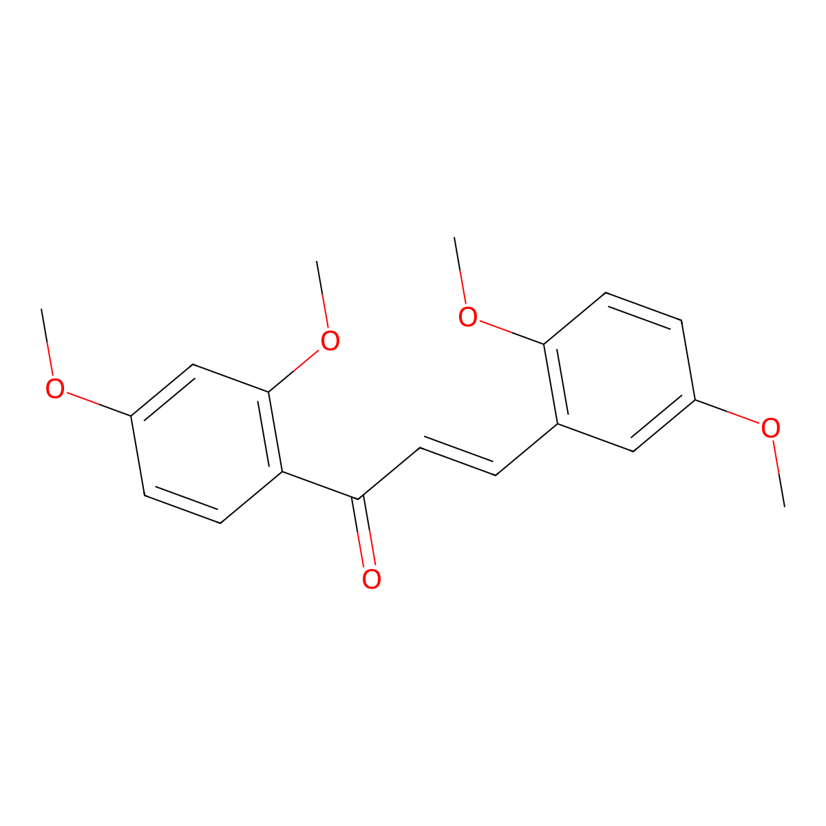(2E)-1-(2,4-dimethoxyphenyl)-3-(2,5-dimethoxyphenyl)prop-2-en-1-one molecular structure, CAS 1383425-63-5